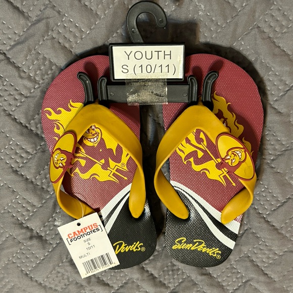 Arizona State University Sun Devils Youth Size 10/12 Small Flip Flops New w/Tags - Picture 4 of 4